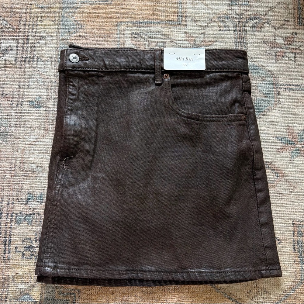 Abercrombie & Fitch Dark Brown Denim Skirt